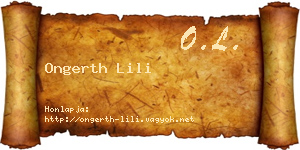 Ongerth Lili névjegykártya